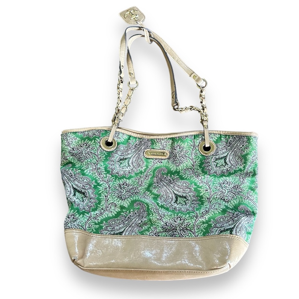 [Anne Klein] Green Paisley Pattern Purse